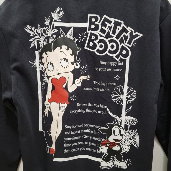 NEW Betty Boop Women’s Quarter Zip Pullover Sweater - Picture 3 of 13